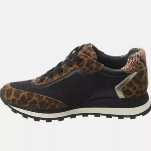 Veronica Beard "Hartley" leopard-print suede trainer